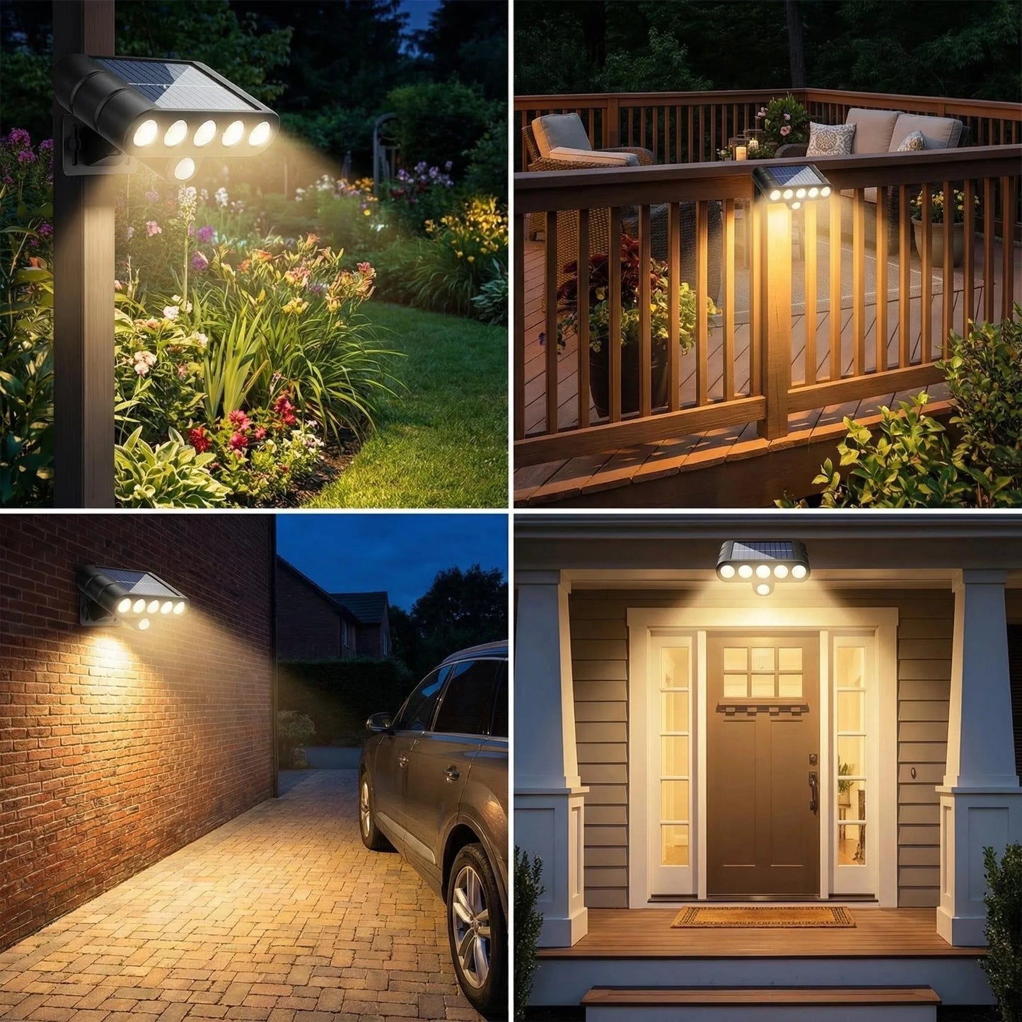 4 PACK Solar Outdoor Spotlights 1200mAh Lawn Flag Lights Landscape LED Ground Lights Walkway Driveway Landscape Camping Li-ion 18650 battery Gardens Trees And Courtyards Pathway Lights Lamp
