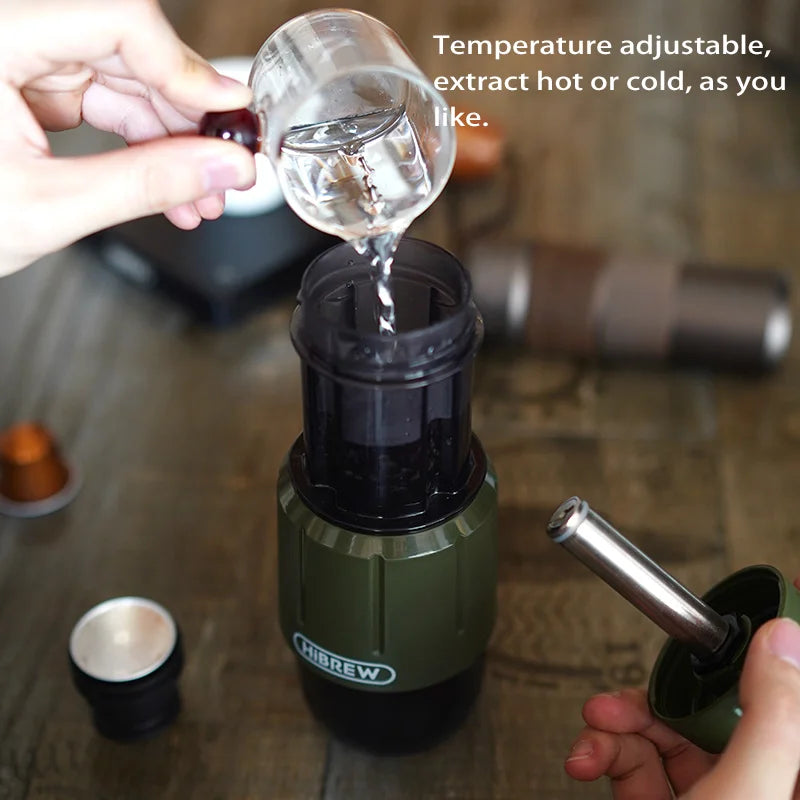 HiBREW H4D 2-in-1 Portable Manual Espresso Maker – Capsule & Ground Coffee