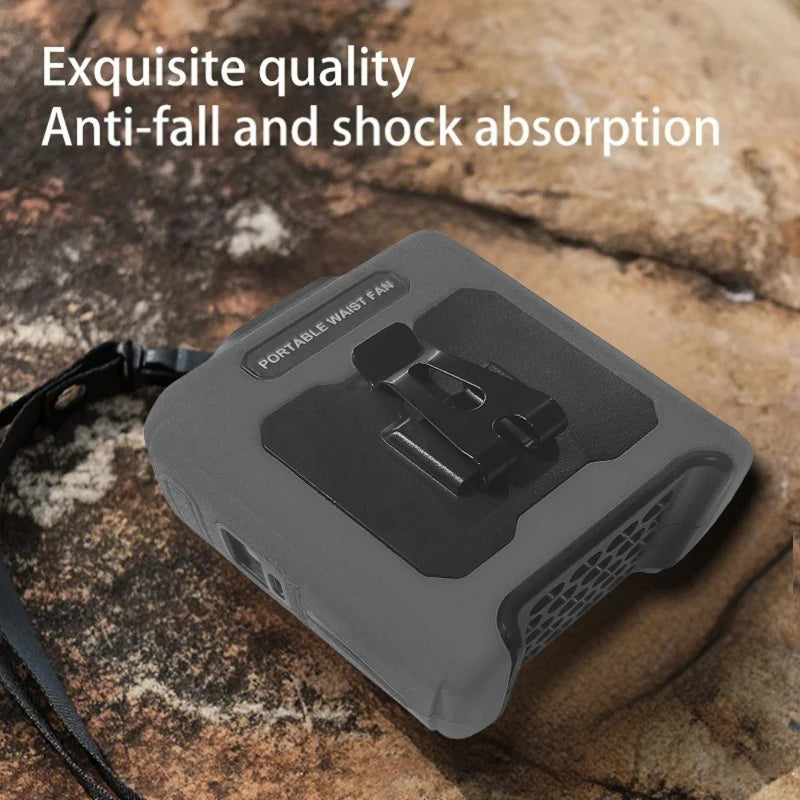 10000mAh Portable Neck Fan Cooling Rechargeable Hands-free Waist Clip Fan with Flashlight