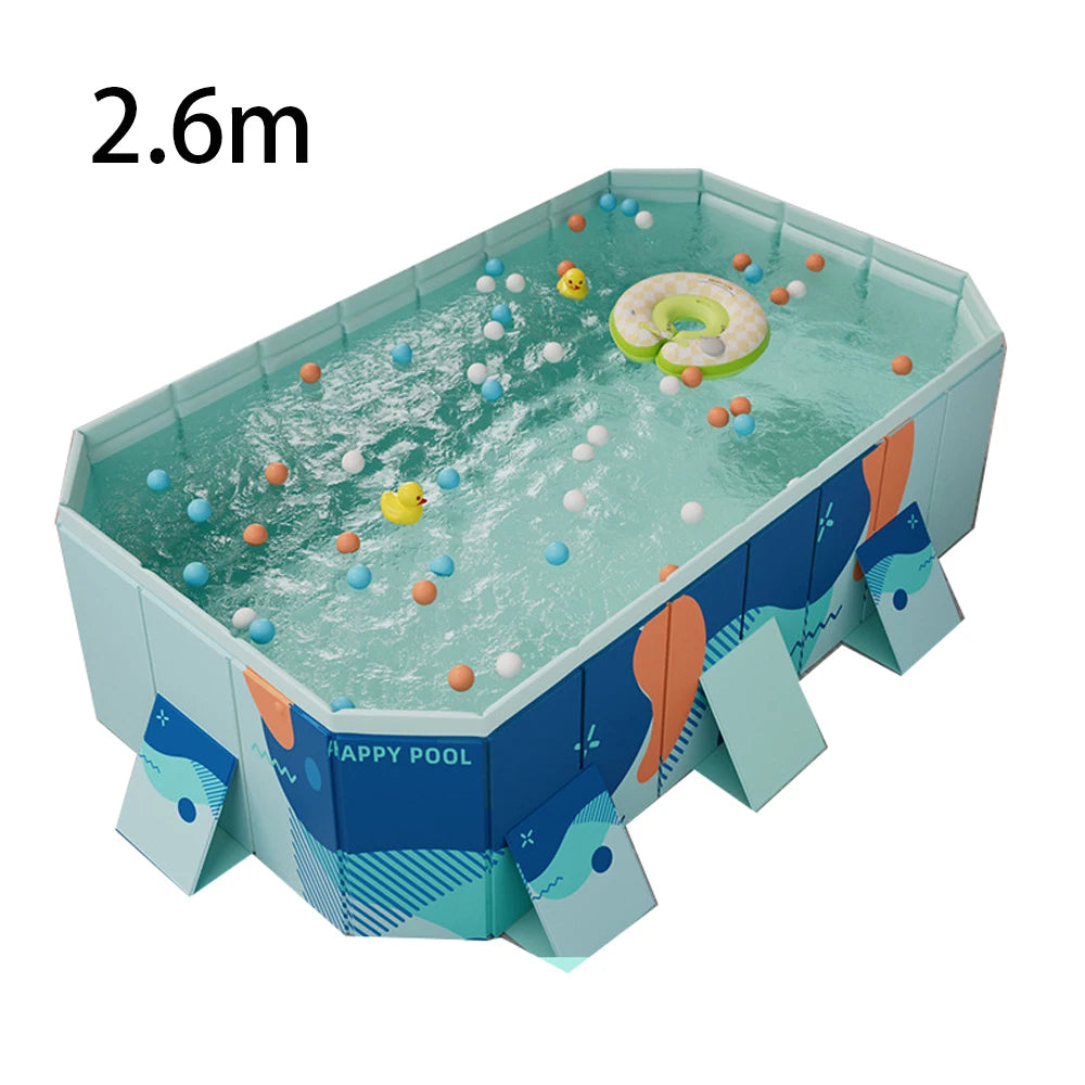 Foldable Pool Outdoor Large Swimming Pool Summer Water Party Non-Inflatable Swimming Pool Family Pool for Outdoor Garden