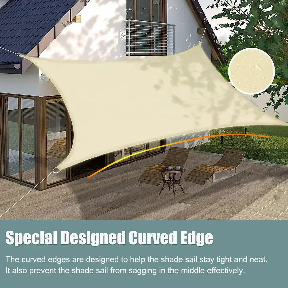 Waterproof Sun Shelter Sunshade Protection Shade Sail Awning
