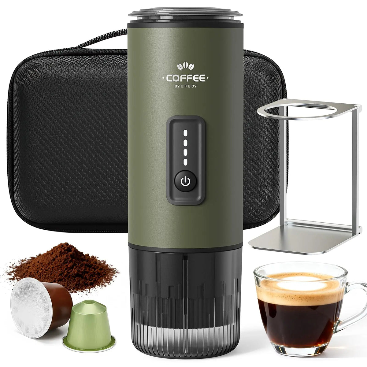3-in-1 Portable Espresso Maker – Self-Heating Travel Coffee Machine