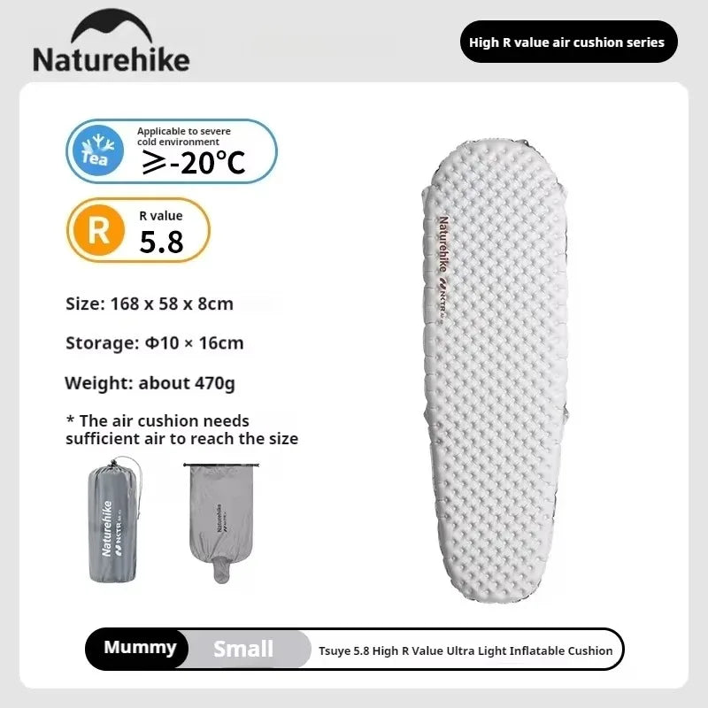 Naturehike R5.8 Ultralight Insulated Sleeping Pad – Single Camping Mat
