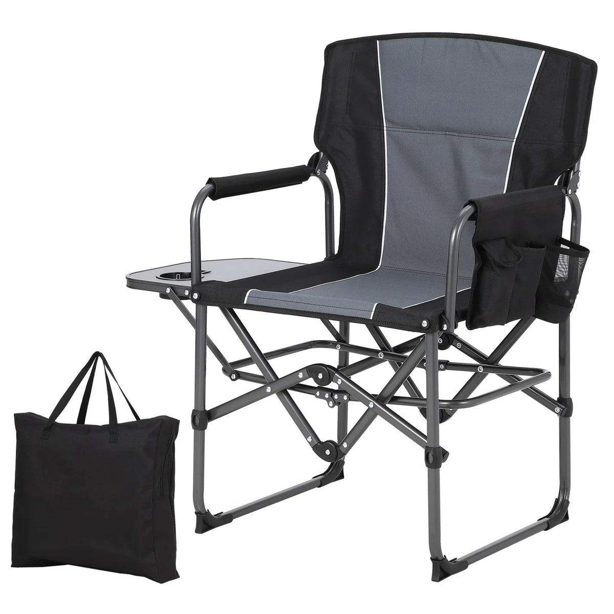 Oversized Heavy-Duty Director’s Camping Chair – 400 lb Capacity with Side Table
