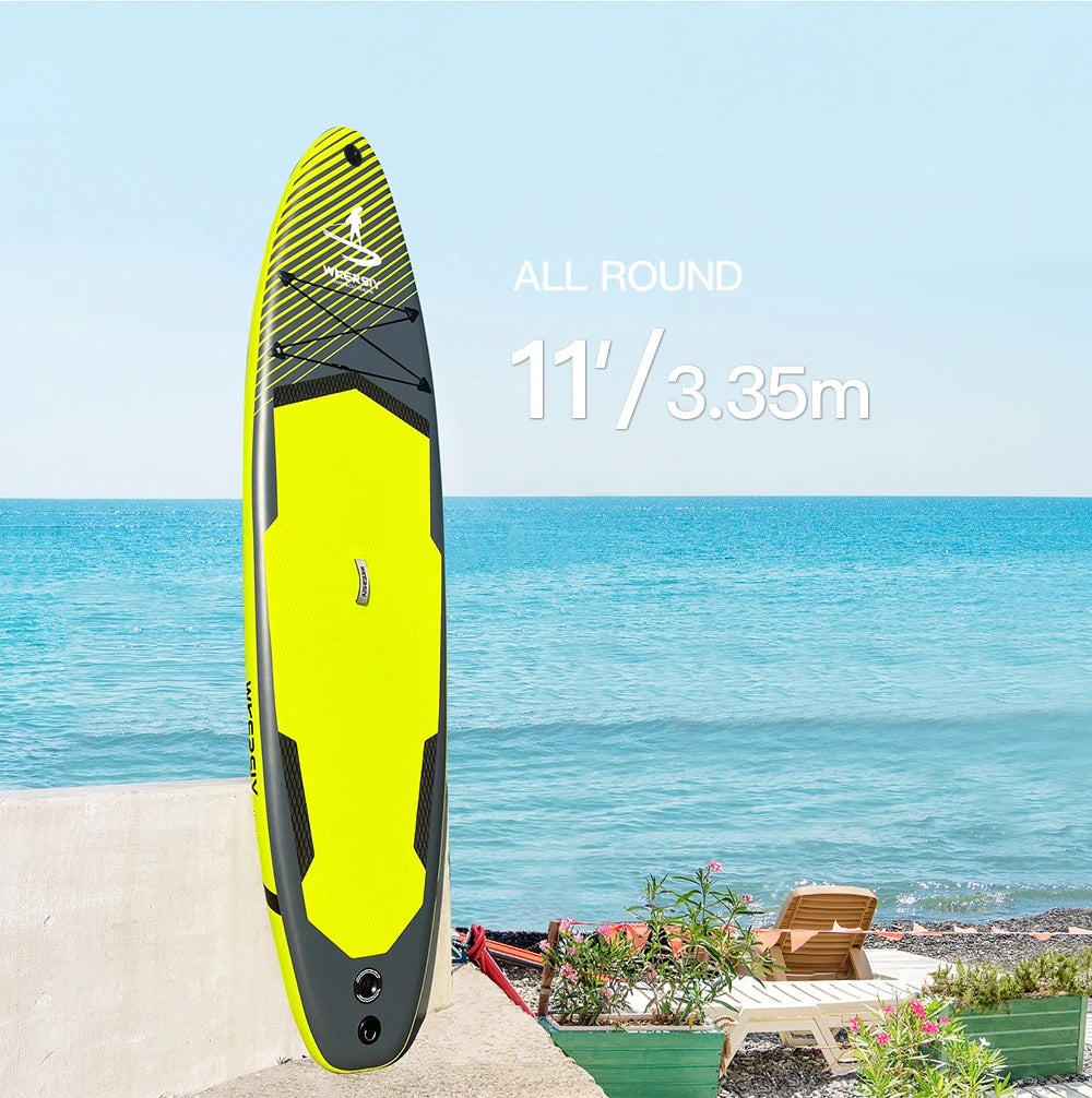 11FT Inflatable Stand-Up Paddle Board – 32" Wide, 4 Colors & Accessories