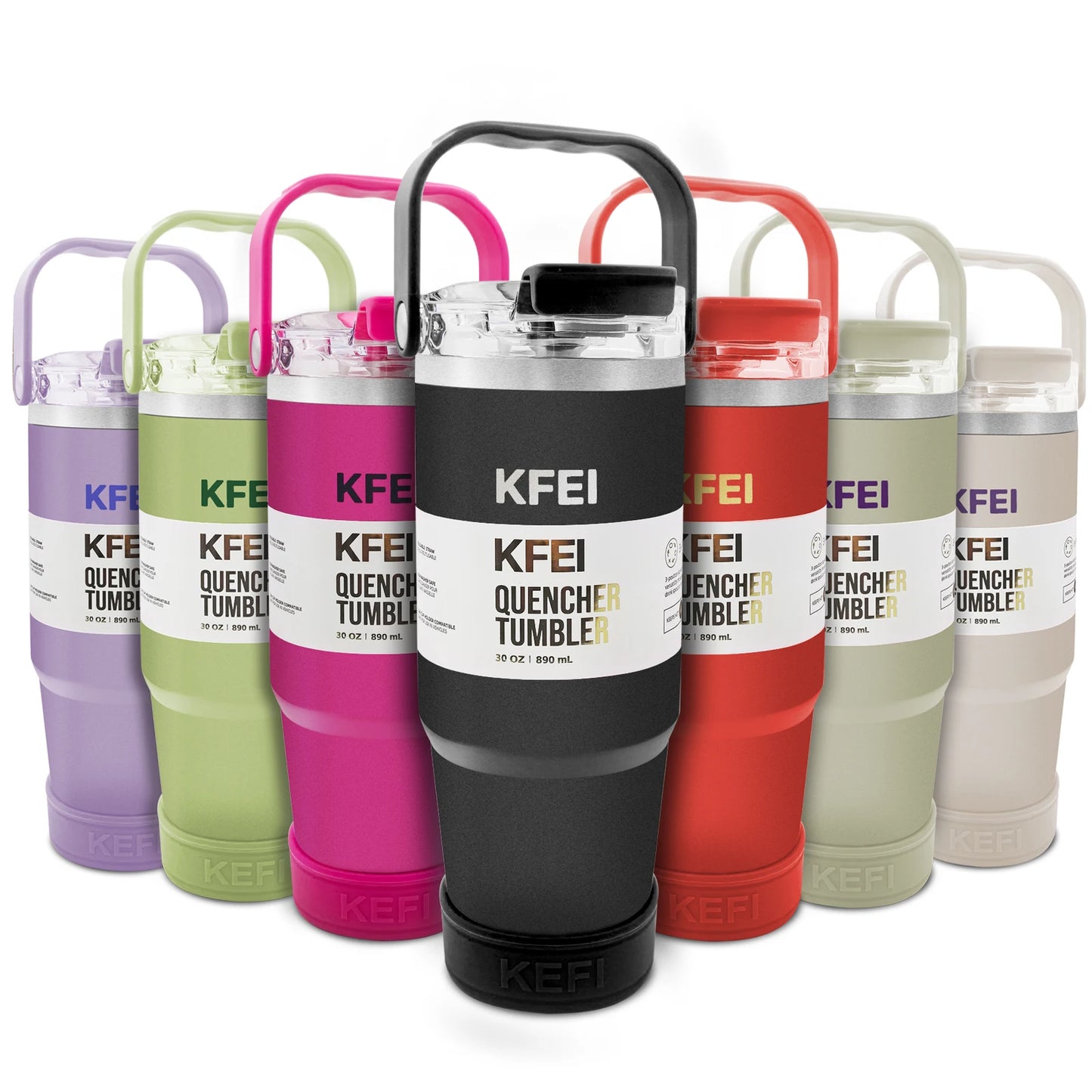 1PCS 30oz Solid Color Double Wall Stainless Tumbler, with Lid And Straw