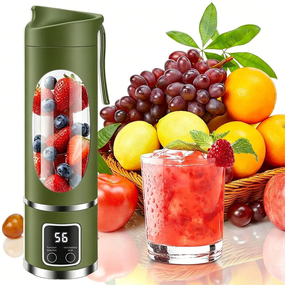 450ml Portable Juicer Blender Cup 12 Stainless Steel Blades 3 Speed Modes USB Charging