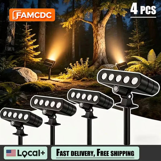 4 PACK Solar Spotlights 1200mAh