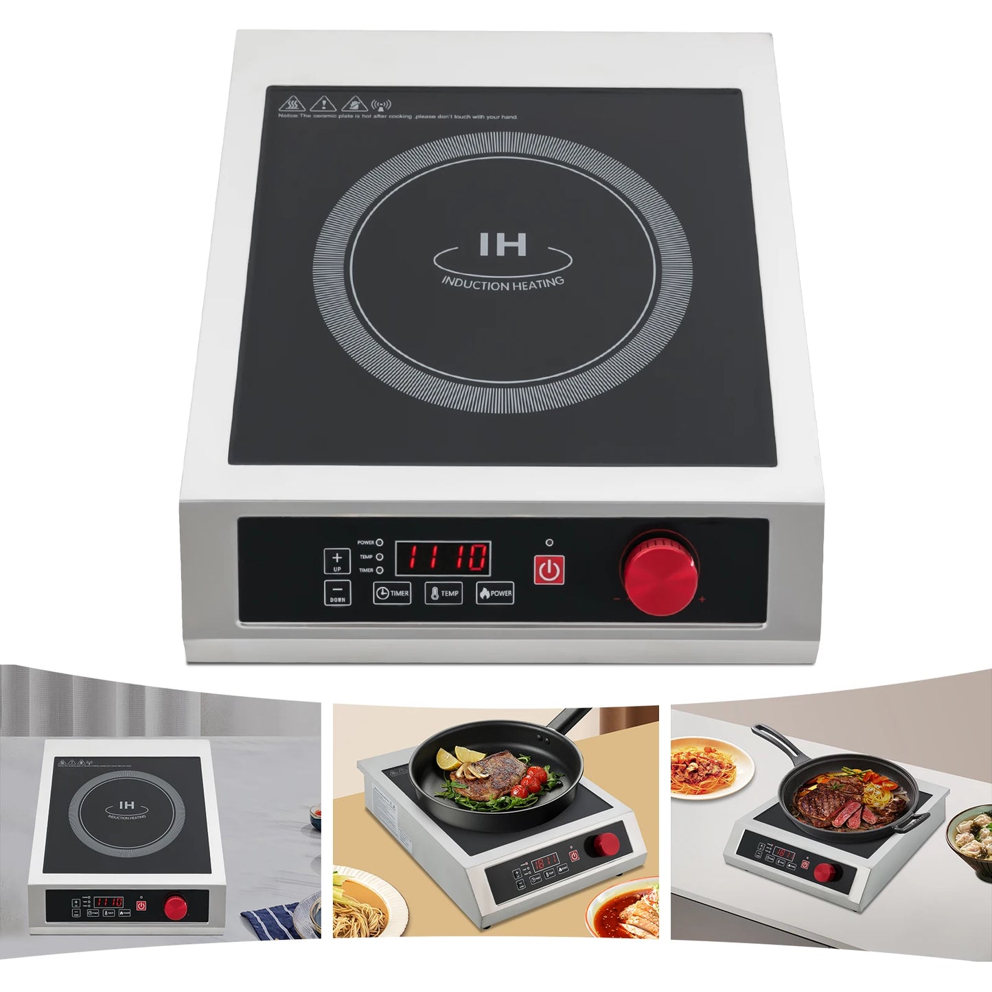 3500W Stainless Steel Induction Cooktop,110V