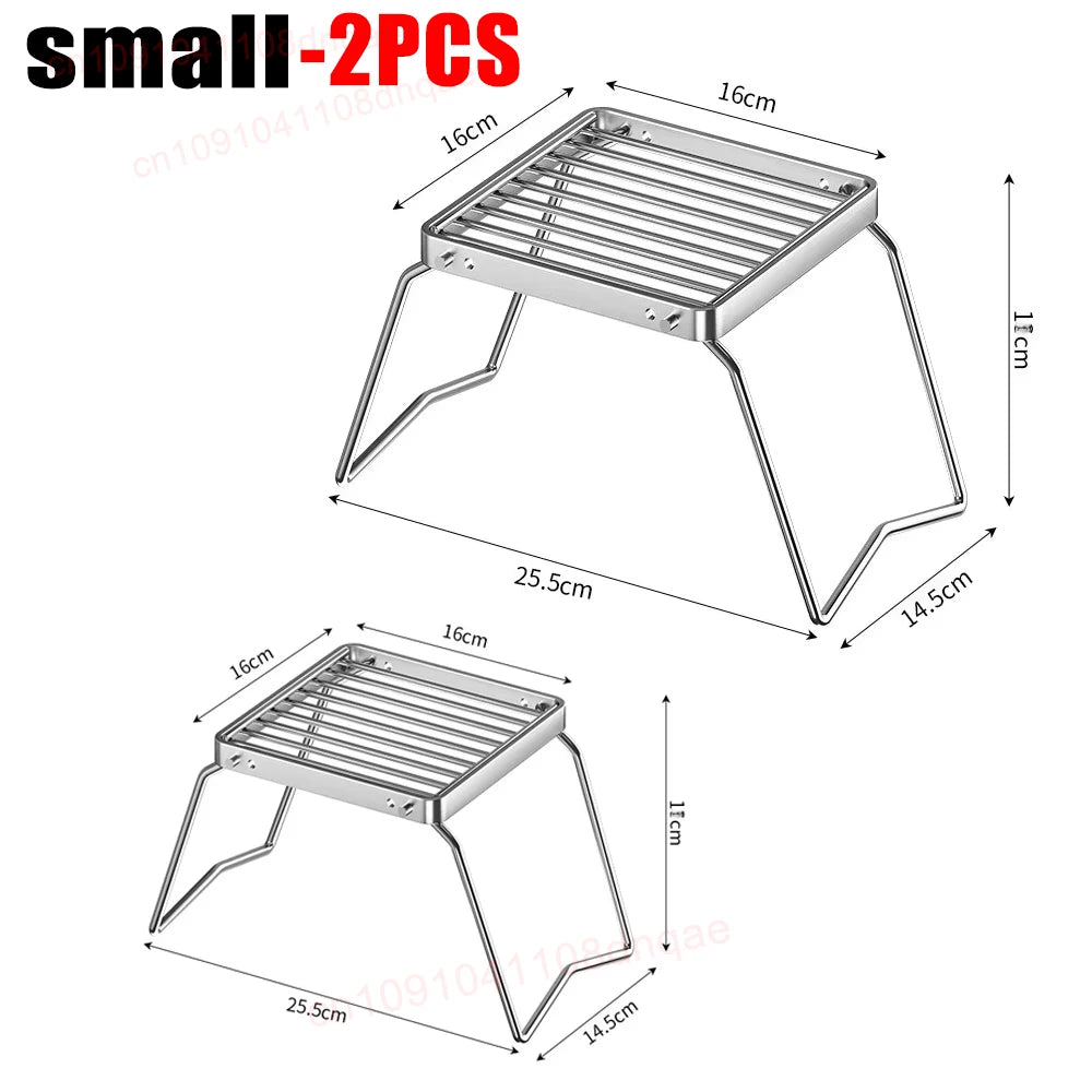 Portable Folding Stainless Steel Campfire Grill – Outdoor Cooking Grate