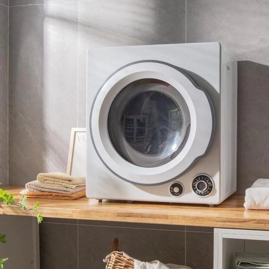 White Portable Electric Tumble Dryer Front Load