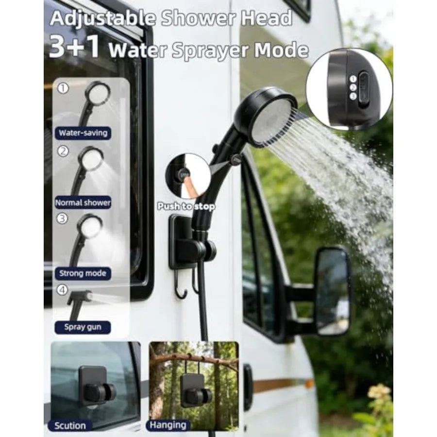 Portable Rechargeable Shower with Heater for Camping