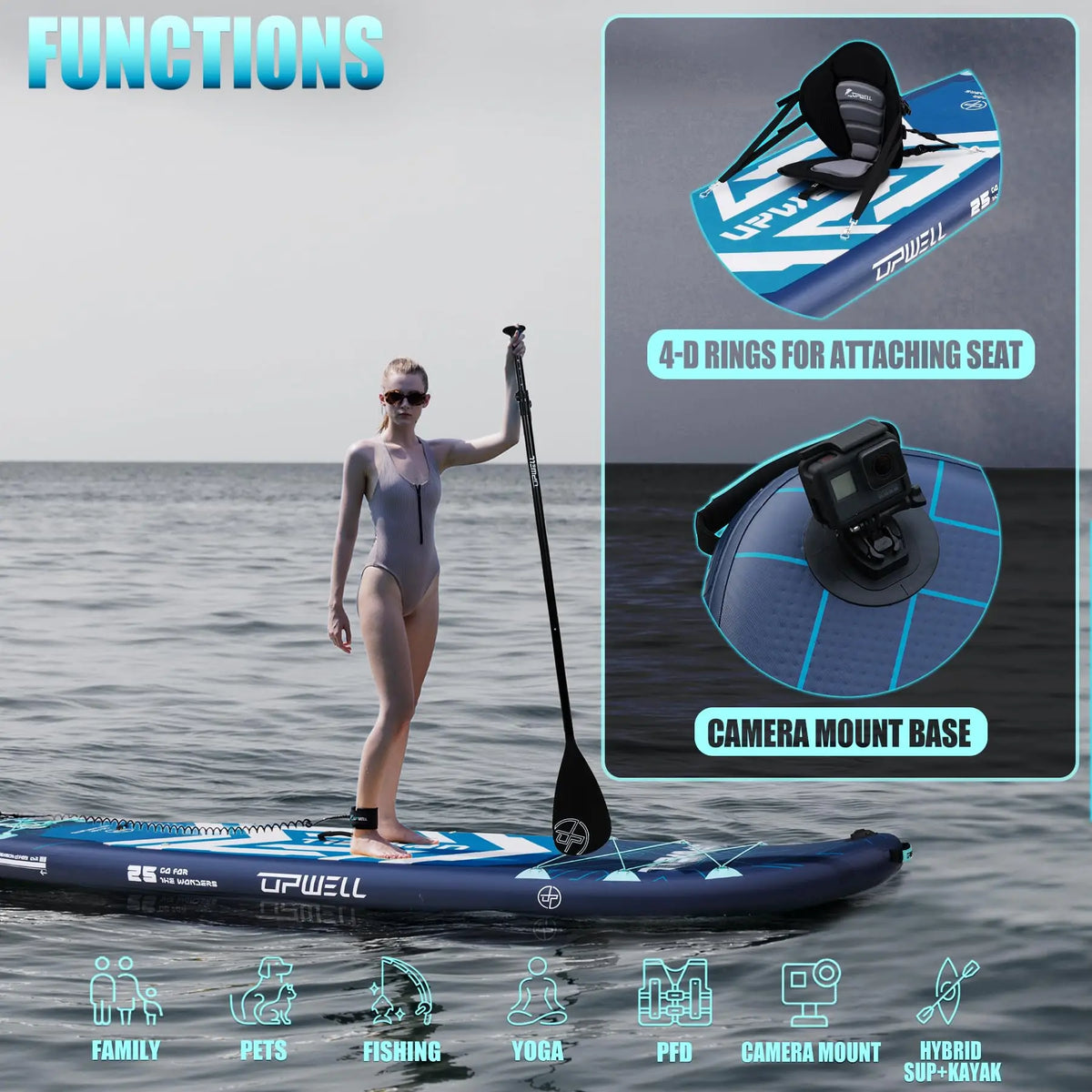 11'6" Extra-Wide Inflatable Stand-Up Paddle Board – 35" Recreational SUP