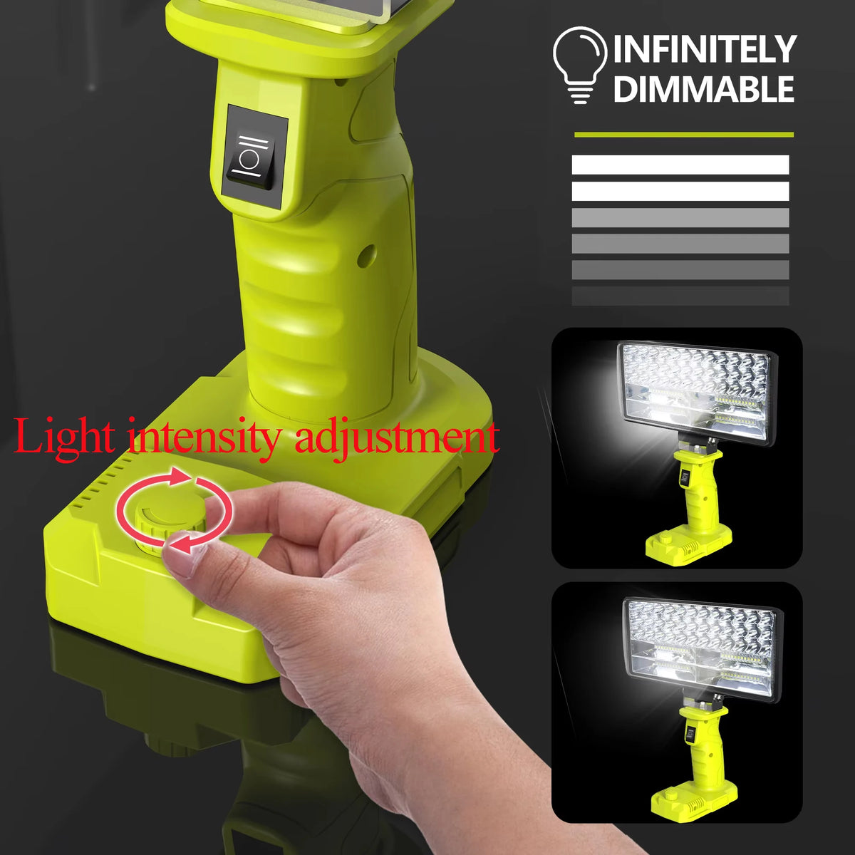 4000LM 35W LED Work Light – Compatible with Ryobi ONE+ 18V Batteries