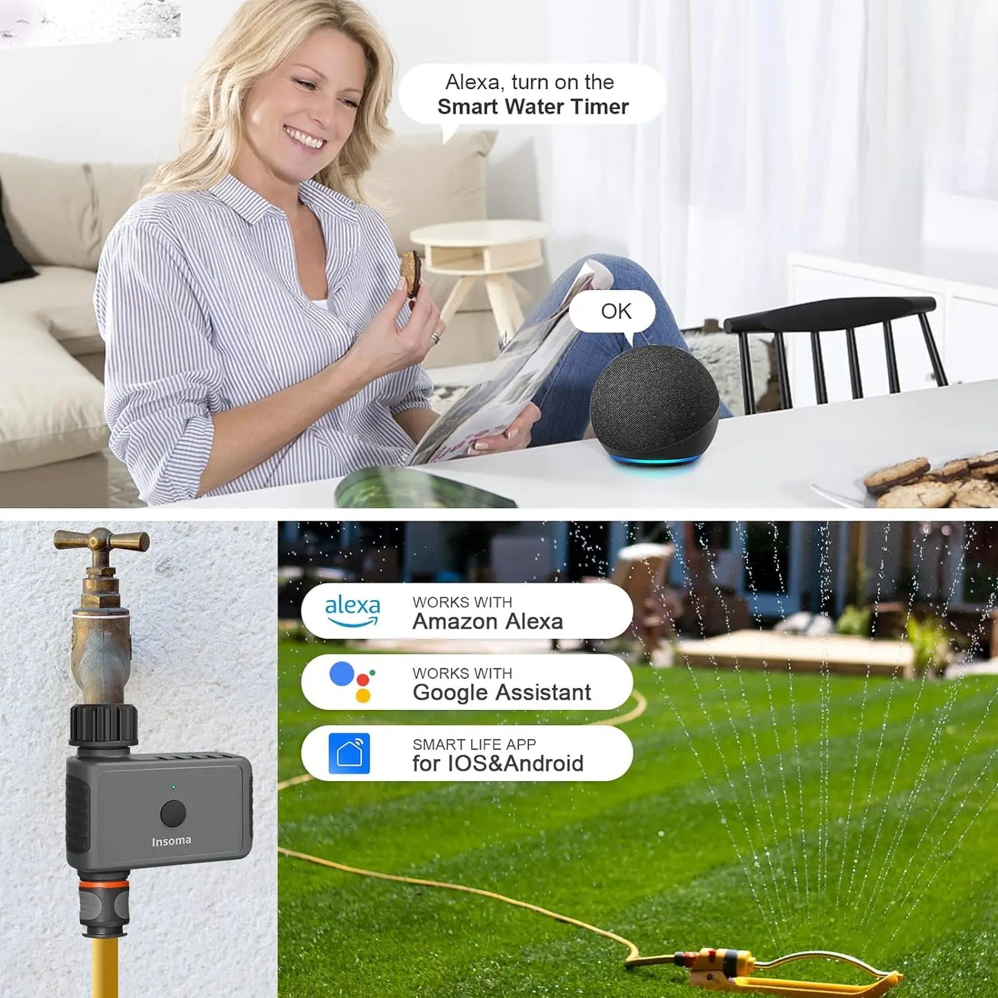 Smart Irrigation  Wifi Automatic Sprinkler Timer Remote Supports Alexa