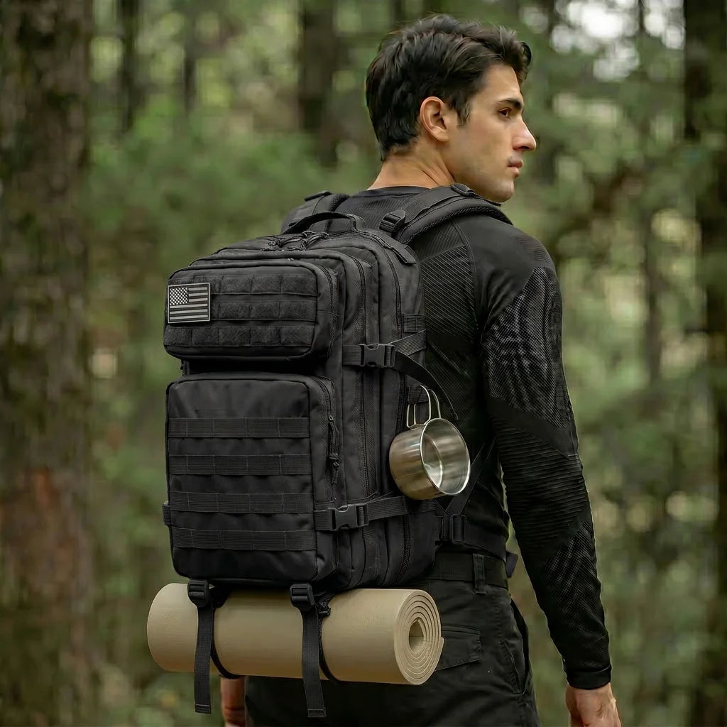 45L Tactical Travel Backpack with Multi-Pocket Storage