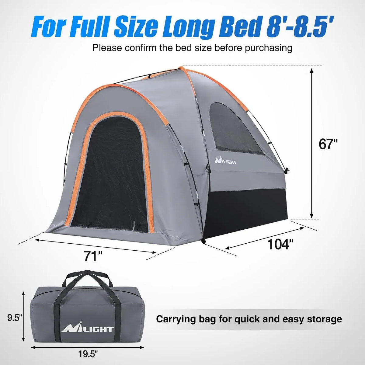 Nilight 2-Person Truck Bed Camping Tent – Waterproof Double-Layer Design