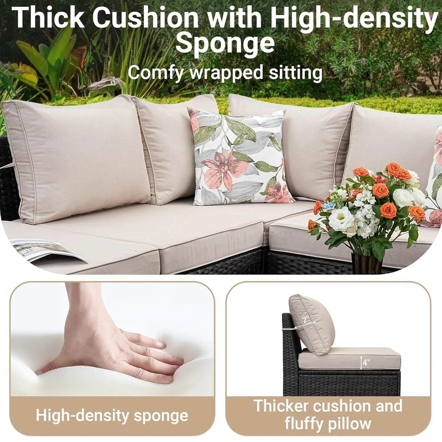 All-Weather 6-Piece Wicker Patio Furniture Set