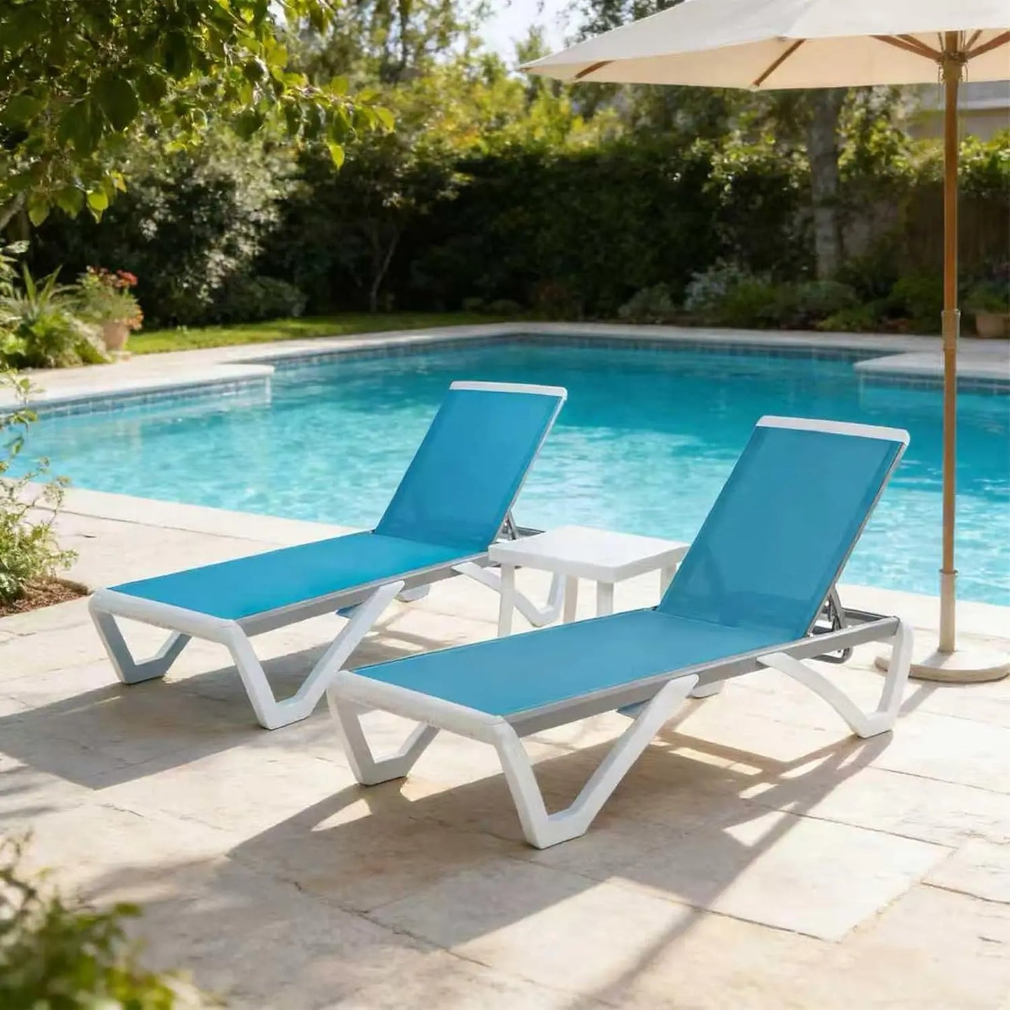 Adjustable Aluminum Outdoor Chaise Lounge Chair