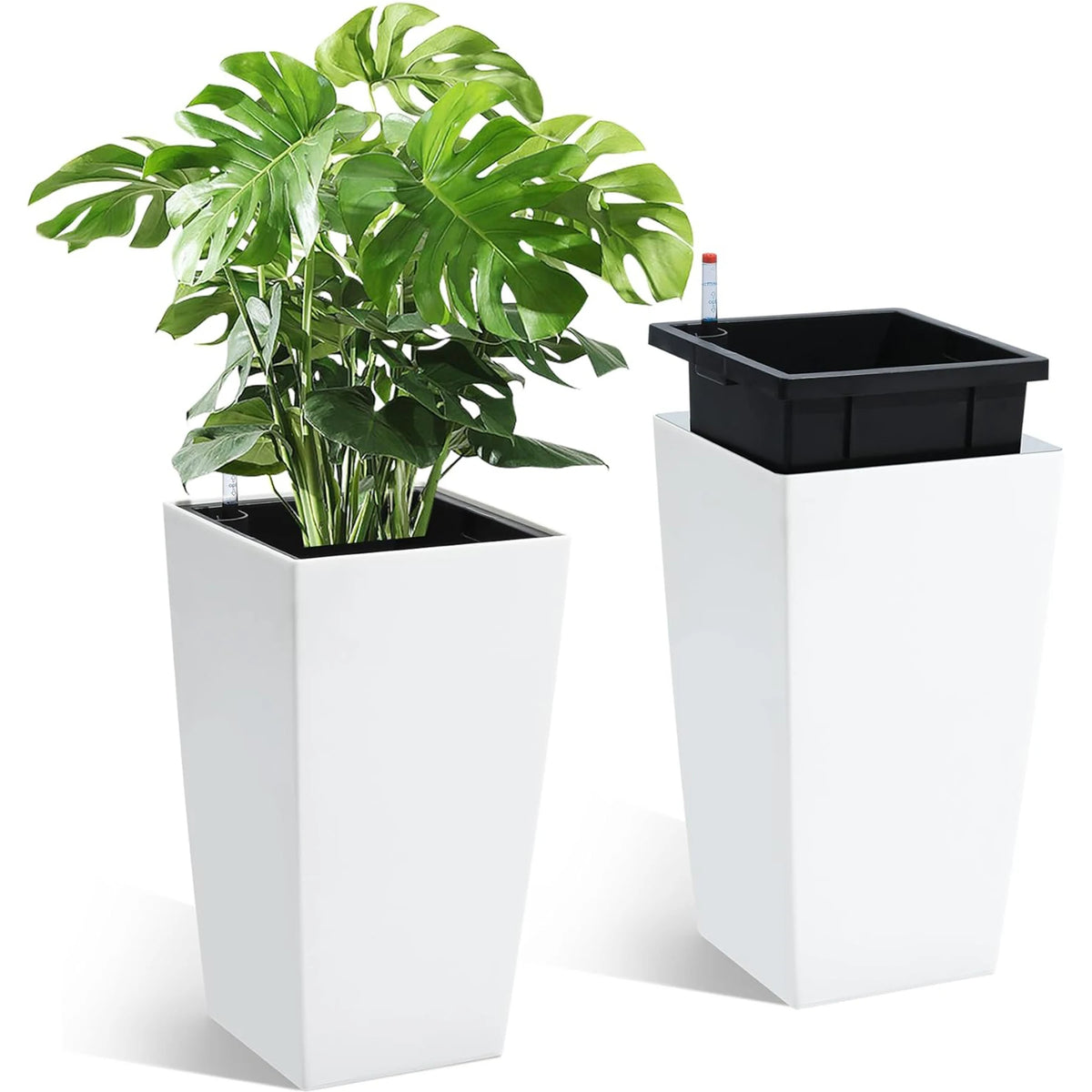 Set of 2 Self-Watering Tall Planters