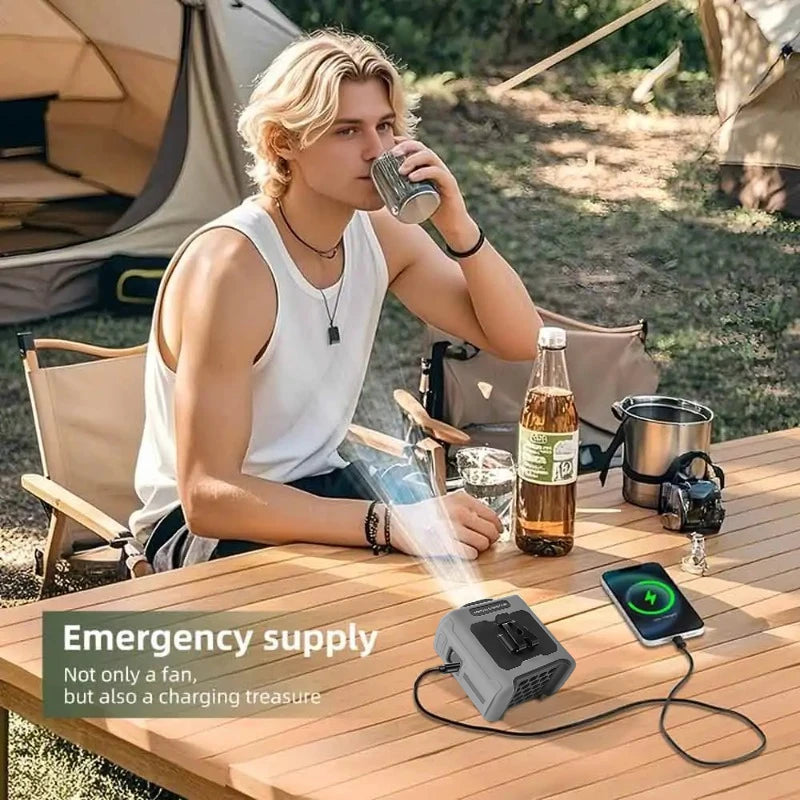 10000mAh Portable Neck Fan Cooling Rechargeable Hands-free Waist Clip Fan with Flashlight