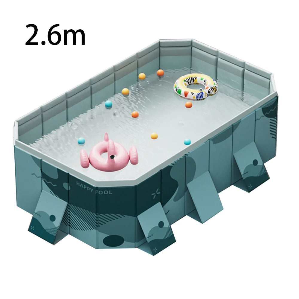 Foldable Pool Outdoor Large Swimming Pool Summer Water Party Non-Inflatable Swimming Pool Family Pool for Outdoor Garden