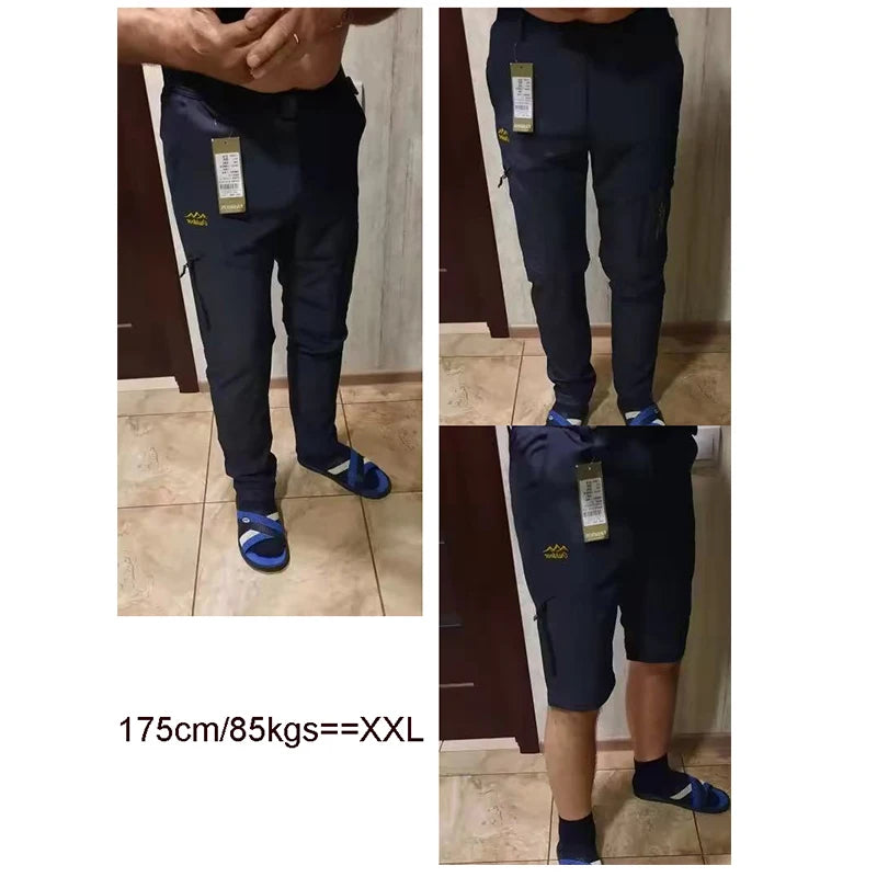 Mens Hiking Convertible Lightweight Quick Dry Zip Off Pants