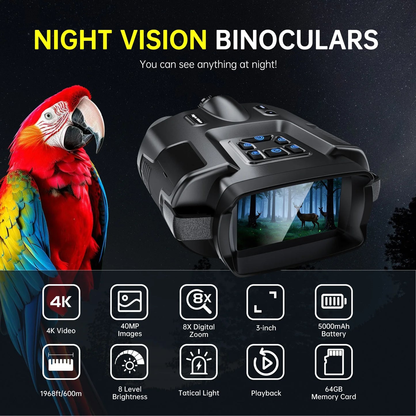Night Vision Binoculars 4K Infrared 5