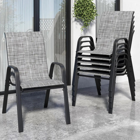 Stackable Outdoor Dining Chairs Set of 6