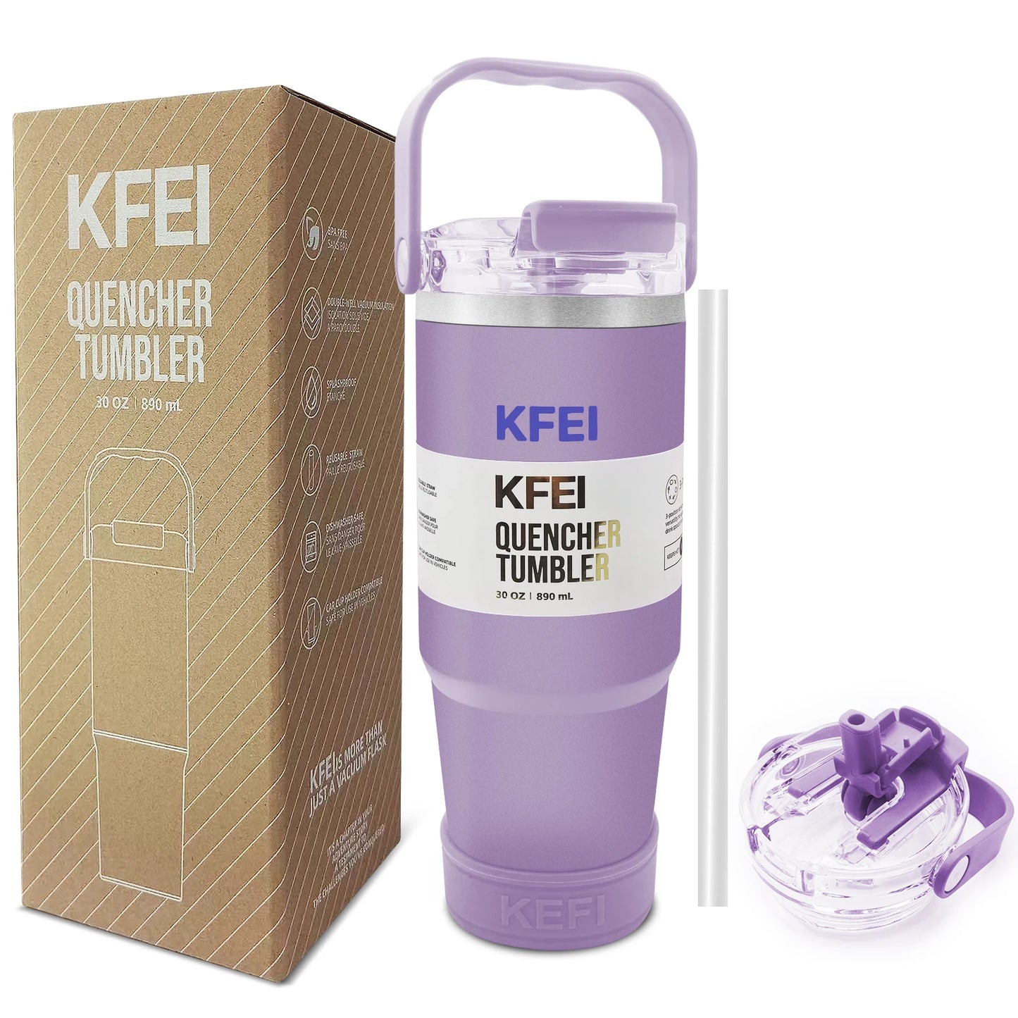 1PCS 30oz Solid Color Double Wall Stainless Tumbler, with Lid And Straw