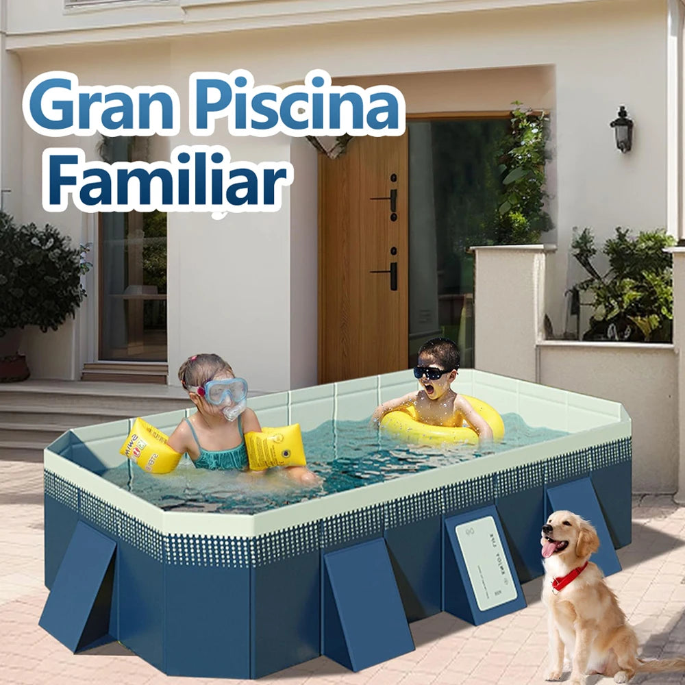 Foldable Pool Outdoor Large Swimming Pool Summer Water Party Non-Inflatable Swimming Pool Family Pool for Outdoor Garden