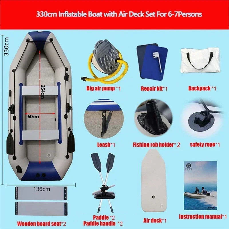 Inflatable Fishing & Recreation Boat – 5.7–12 FT with Air Deck