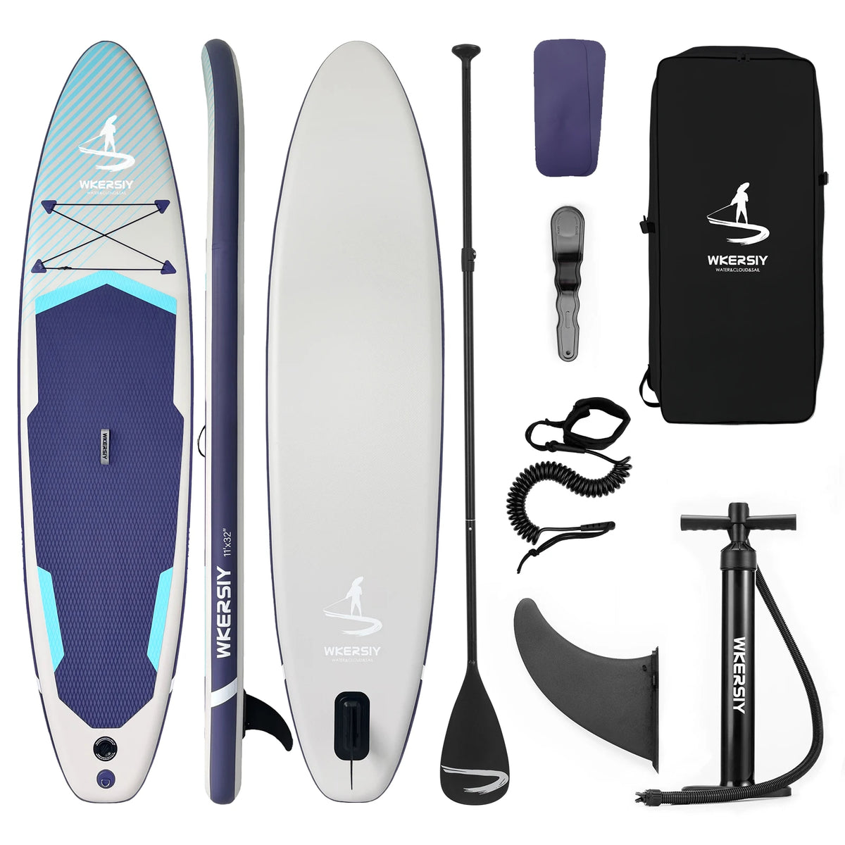 11FT Inflatable Stand-Up Paddle Board – 32" Wide, 4 Colors & Accessories