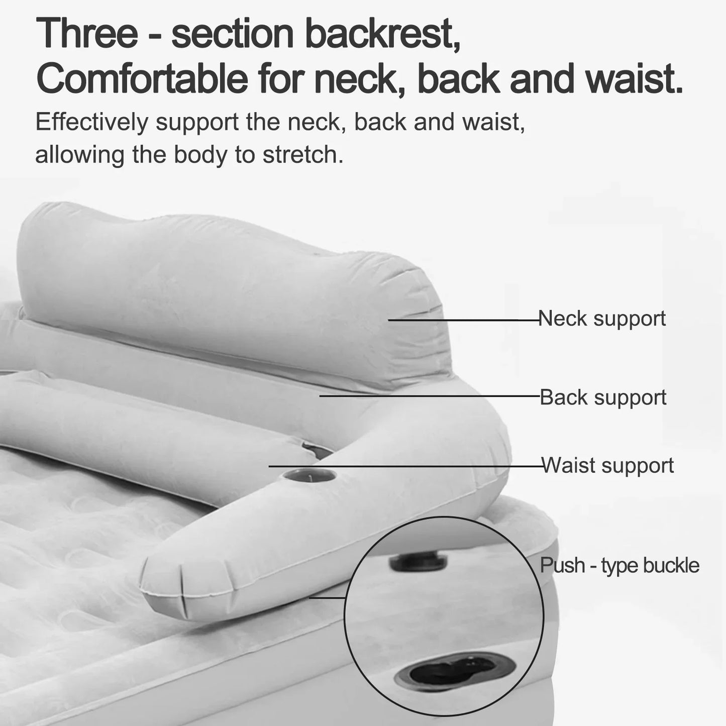2 Person Built-In Pump Camping Mattress PVC Automatic Inflatable Indoor Outdoor