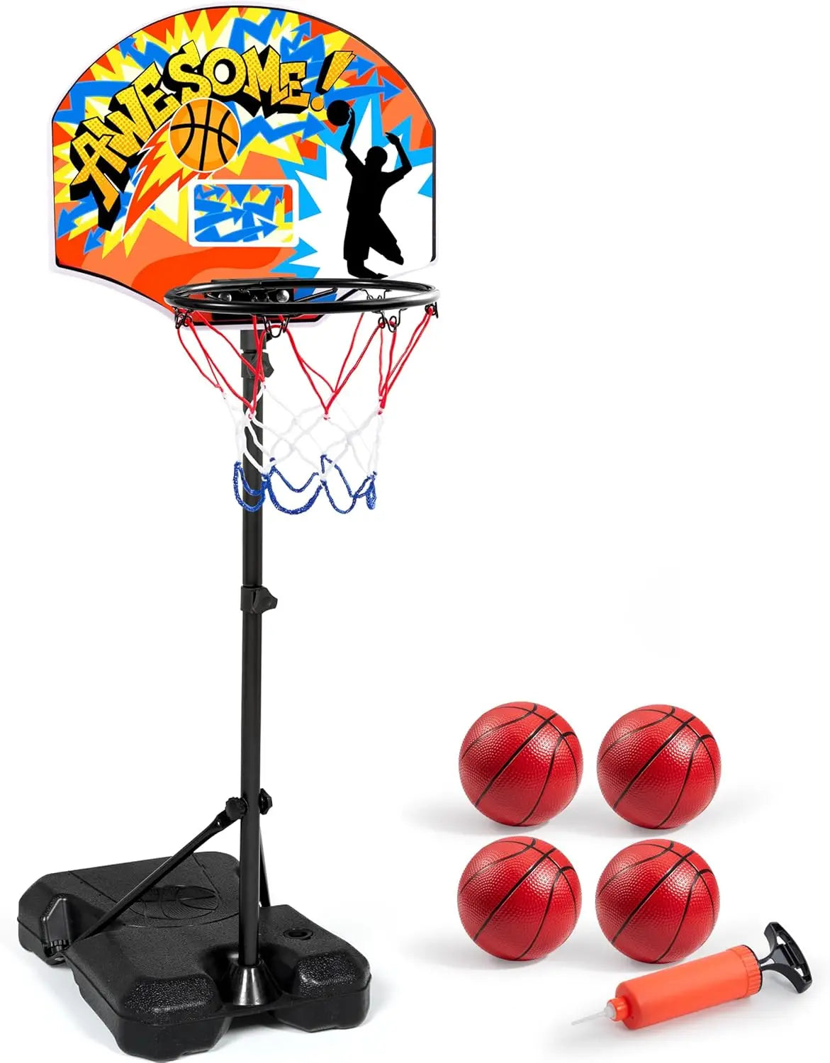 Kids' Arcade Basketball Game Set – Indoor & Outdoor with 4 Balls