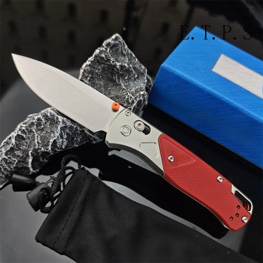BM 535-09 Bugout AXIS Folding Knife Stonewashed Drop Point Blade Gray Aluminum Handles with G10 Outdoor EDC Tools Pocket Knives
