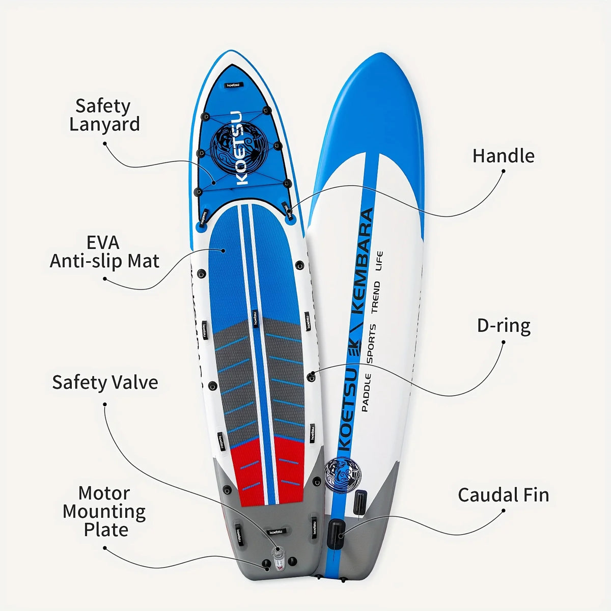 KEOTSU LUYA Wide-Body Inflatable Fishing Paddle Board – 3 Models