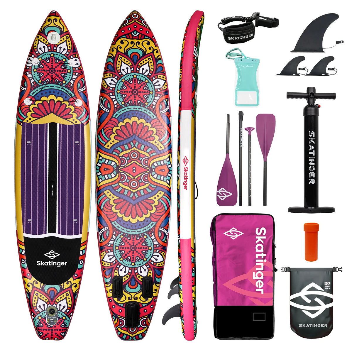 SKATINGER 11'6" Inflatable Stand-Up Paddle Board – Fishing & Adventure SUP
