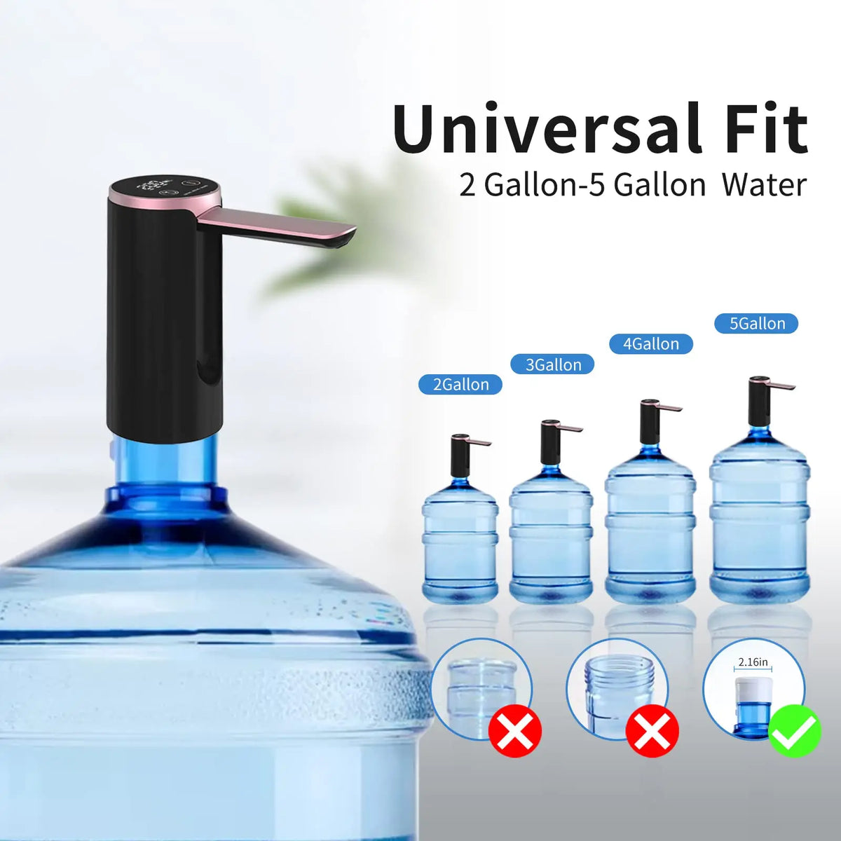 Rechargeable Water Dispenser Pump – LED Display, 3 Presets & USB-C Charging