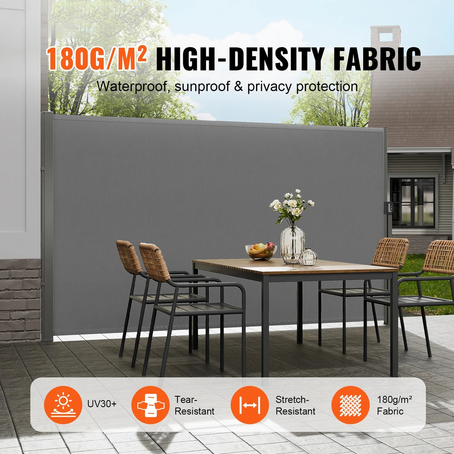Retractable Side Awning Outdoor Privacy Retractable Patio Screen