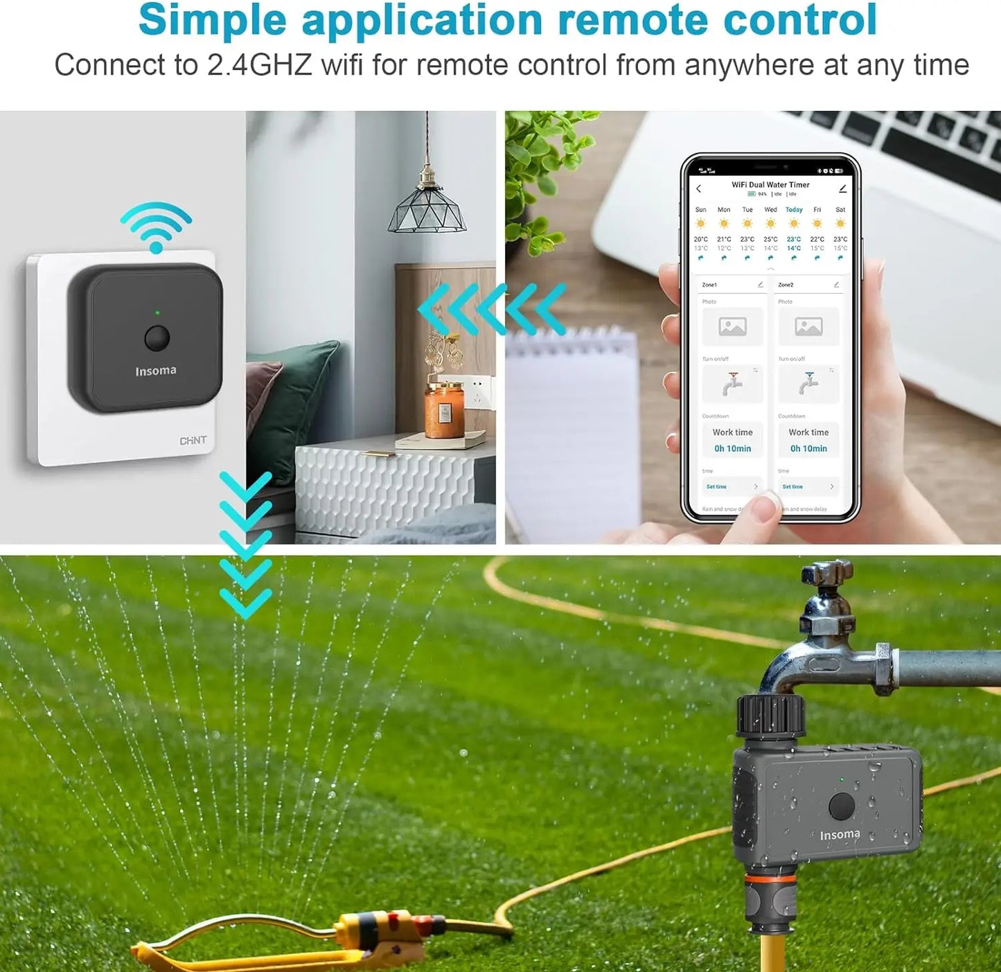 Smart Irrigation  Wifi Automatic Sprinkler Timer Remote Supports Alexa