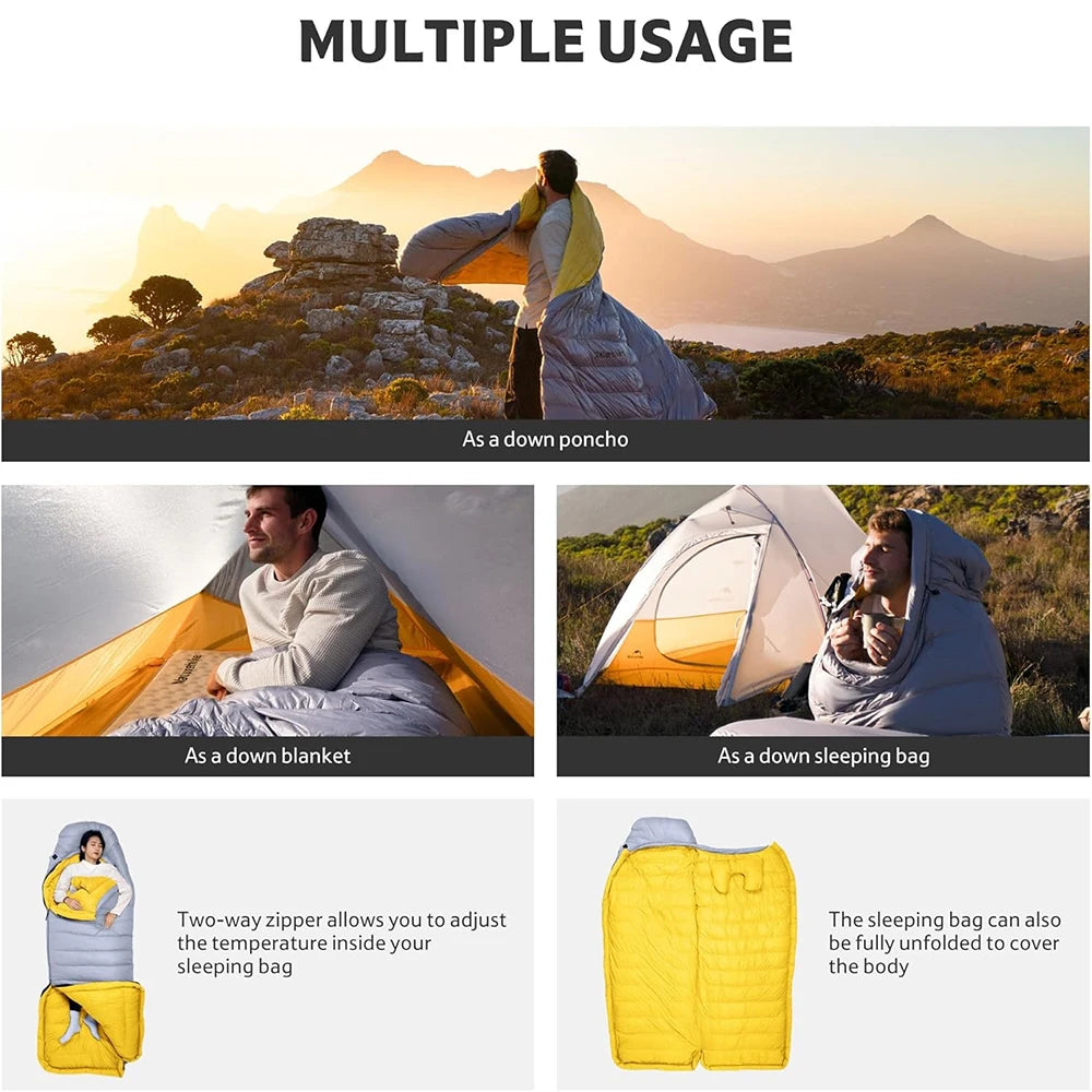 Sleeping Bag Ultralight Down Sleeping Bag for Adults Outdoor Winter Warm 650FP Duck Down Envelope Sleeping Bag