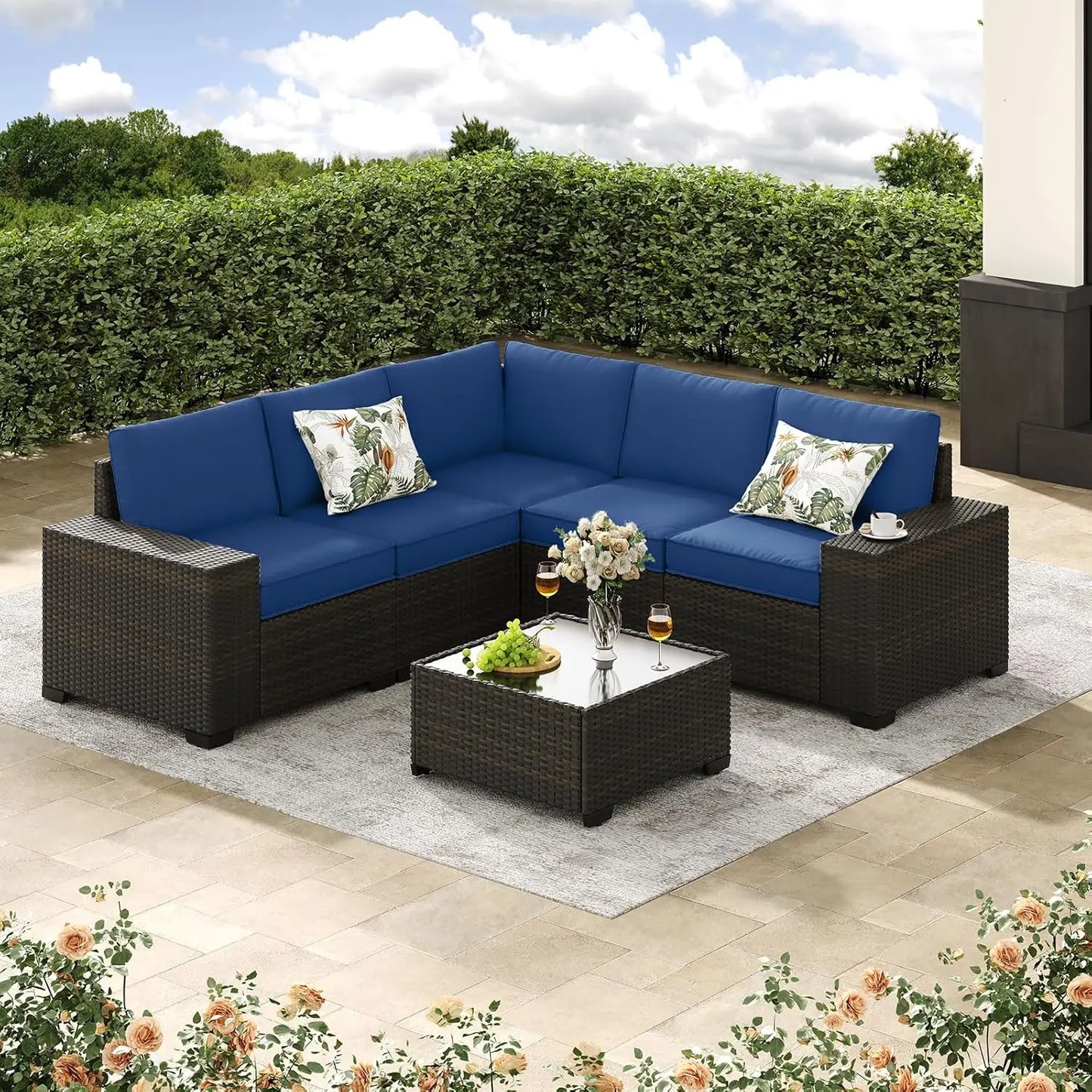 All-Weather 6-Piece Wicker Patio Furniture Set