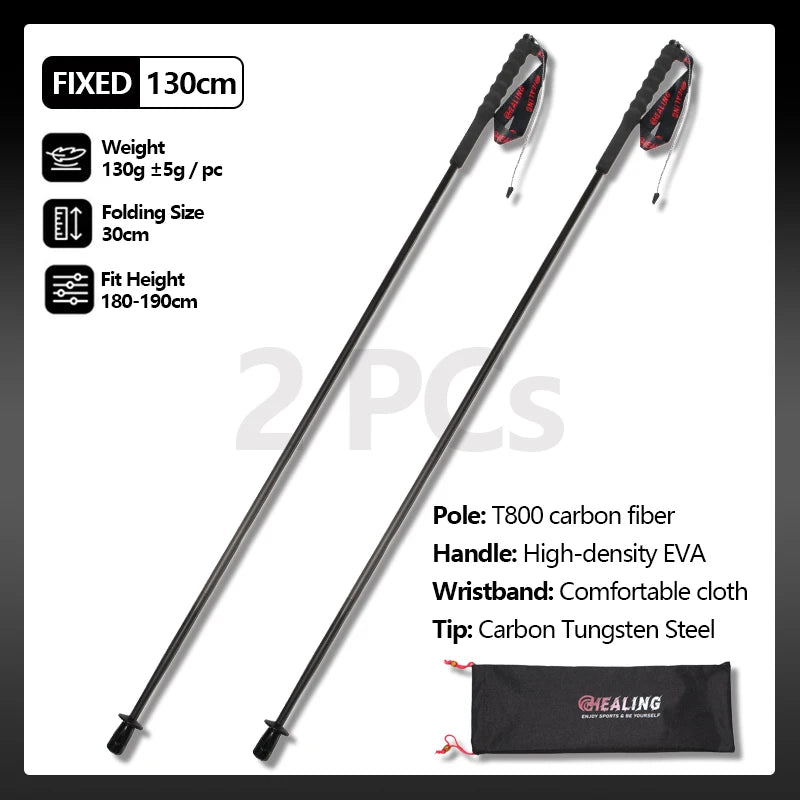 Local+ Carbon Fiber Folding Trekking Poles – Ultralight 5-Section Pair