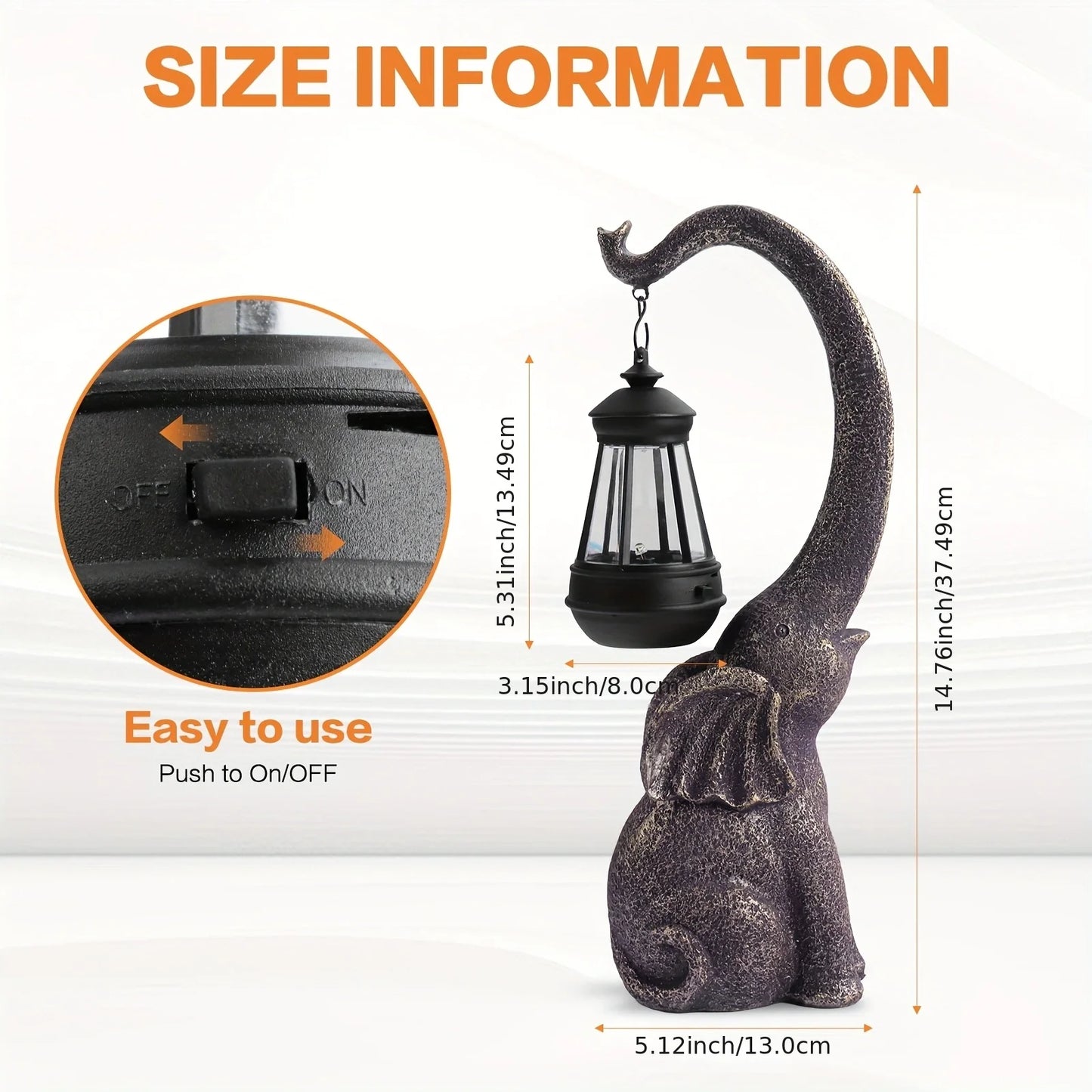 Solar Plastic Elephant Statue