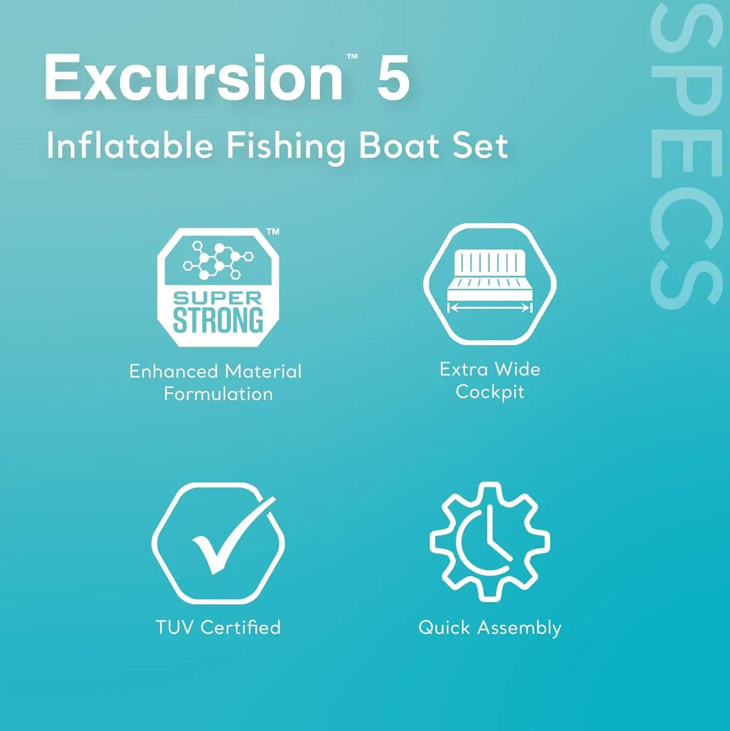 5 Person Inflatable Boat with Oars and Pump