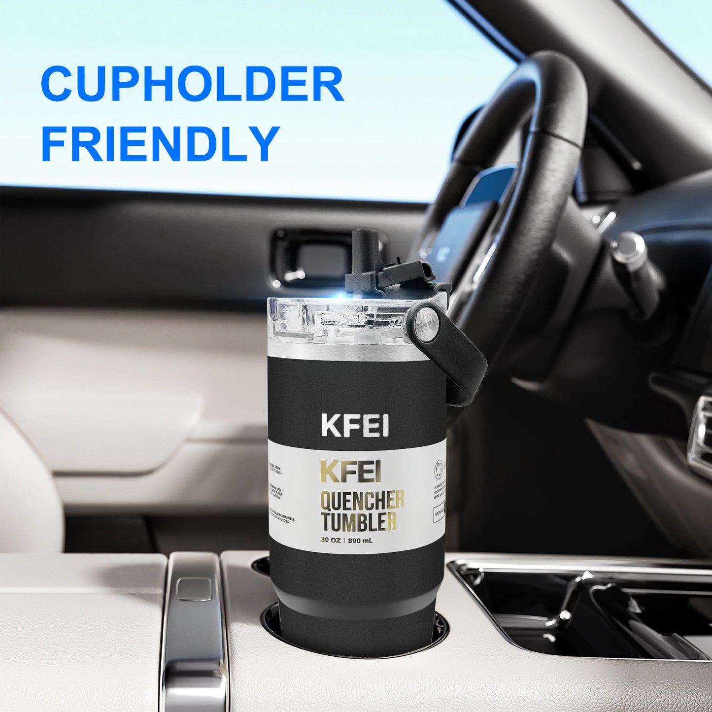 1PCS 30oz Solid Color Double Wall Stainless Tumbler, with Lid And Straw