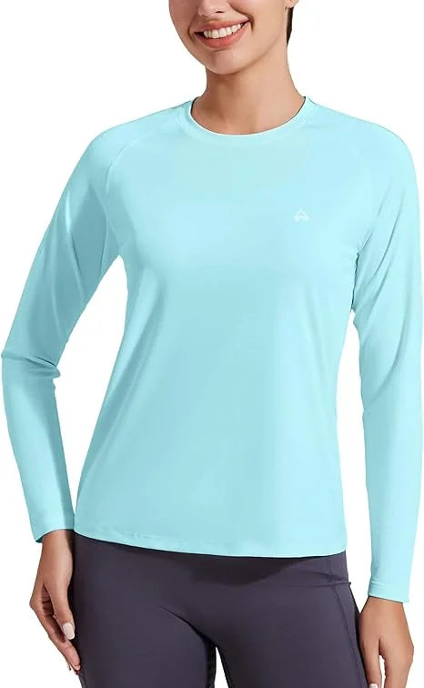Womens Camp Hiking Long Sleeve T-shirt  SPF UV Protection