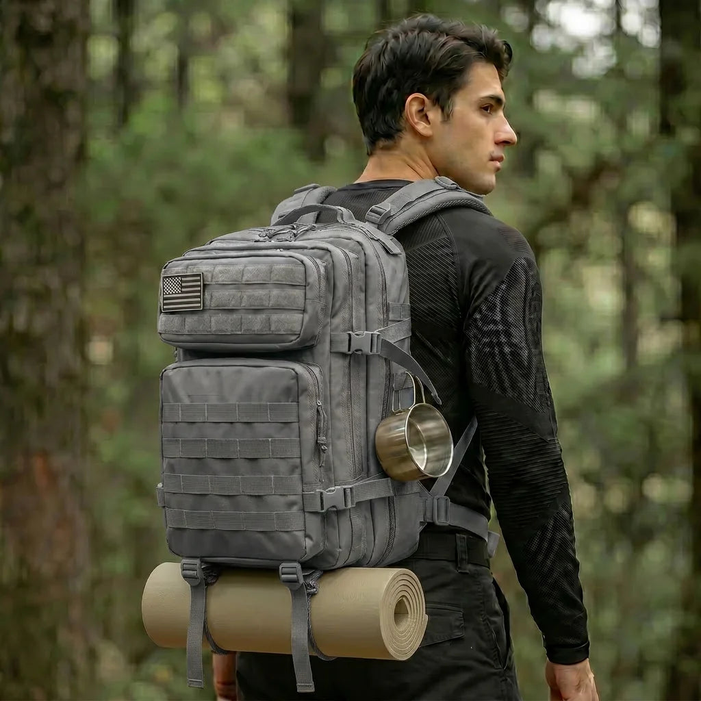 45L Tactical Travel Backpack with Multi-Pocket Storage