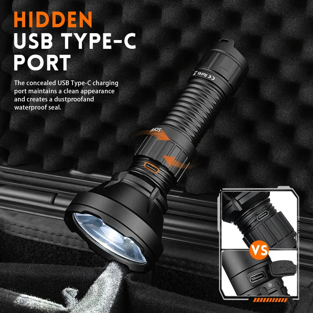 Sofirn SF26 2000LM Rechargeable Long-Range LED Flashlight – USB-C 21700